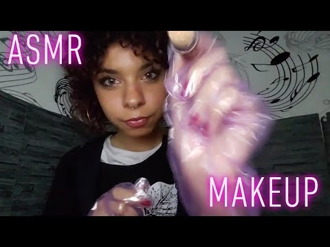 ASMR ◇ Doing your makeup with plastic gloves 💄