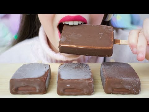 ASMR CHOCOLATE COVERED ICE CREAM BARS | BIG MILK (Eating Sounds)