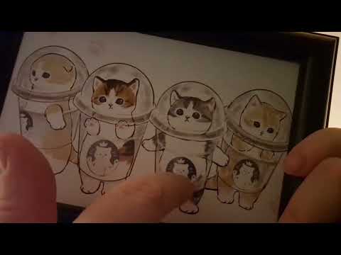 LOFI ASMR på Svenska - mini haul med ramble och tracing på kattbild. Mouth sounds, tracing, tapping
