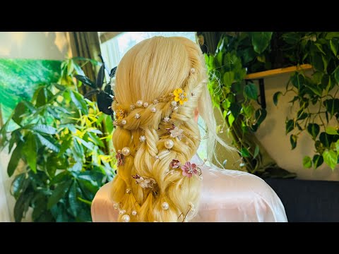 No Talking Hair Decorating | ASMR | Hairstyling - Bridal Hairstyle - Perfectionist, Finishing Touch 