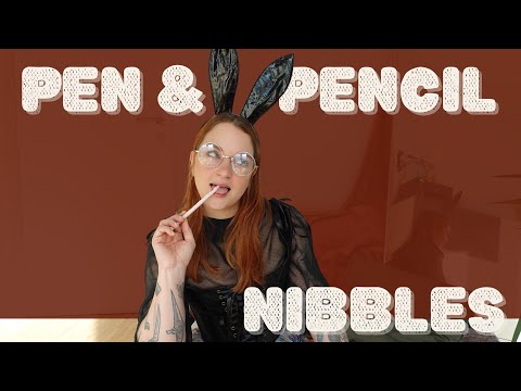 ASMR 🐰 Pen nibbling & Mouth sounds 🐰