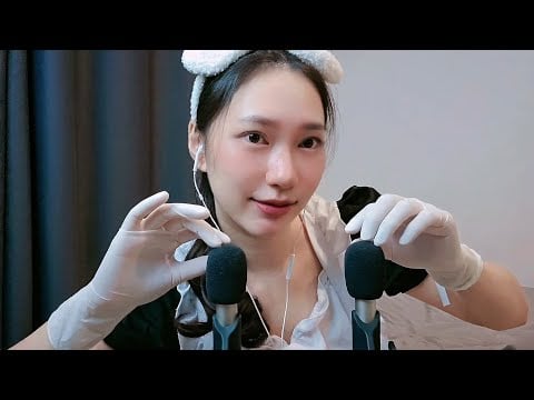 ASMR Latex Gloves Mic Tapping Touching Scratching 🧤