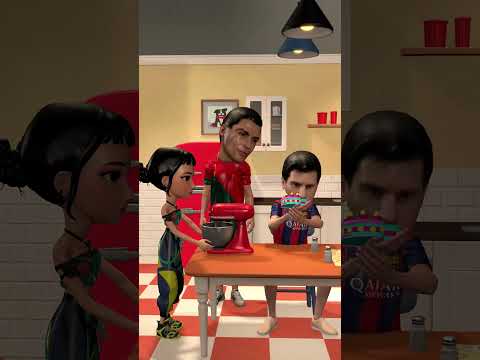 Messi não imagina o que Zoye Ranaldo colocou neste bolo! 😱 #animation #messi #ranlado #zoye
