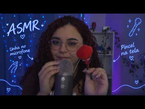ASMR SONS DE BOCA COM UNHA NO MICROFONE E PINCEL