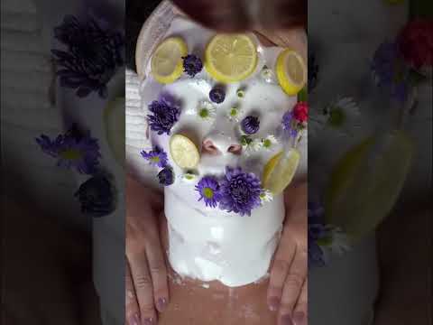 Ultimate Spa Glow: Oil Massage with Citrus & Flower Mask! #shorts