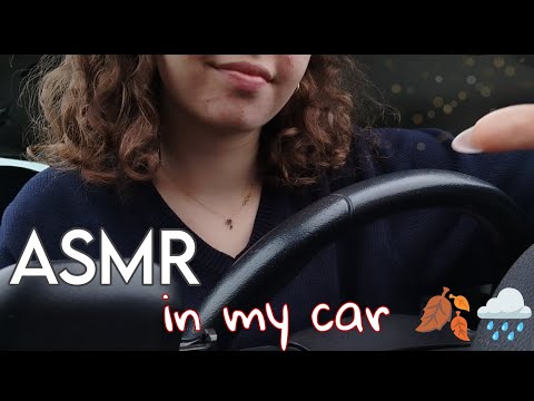 Lofi ASMR in my car while its raining 🍂🧡