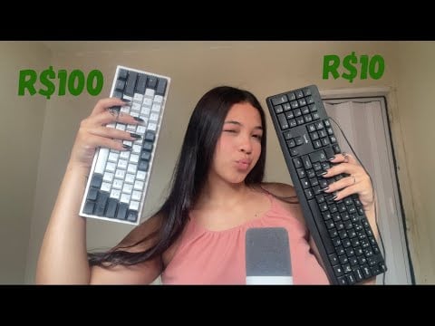 ASMR TAPPING NO TECLADO DE R$100 E R$10 QUAL VOCÊ PREFERE? ⌨️💵💖✨