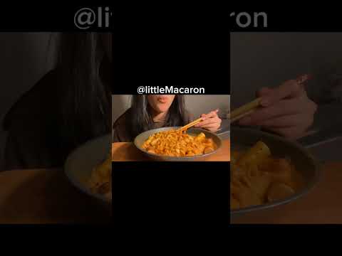 Spicy Cheesy Creamy Rose Tteokkbokki Korean Rice Cake + Buldak Carbonara Ramen Mukbang Asmr #shorts