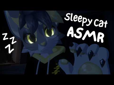 [Furry ASMR] Sleepy Kitty helps you get sleep on rainy day :3 [Sleep-aid] [Soft-spoken] [Whispering]