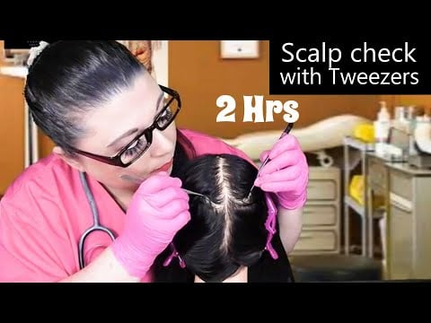 ASMR Scalp Check with Tweezers Compilation (Scalp Treatment, Scalp Massage) Medical Roleplay