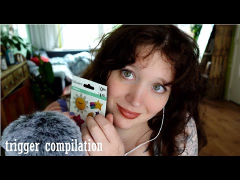 ASMR trigger compilation for sleep (plastic, water, paper, mic brushing, inaudible, shushing)