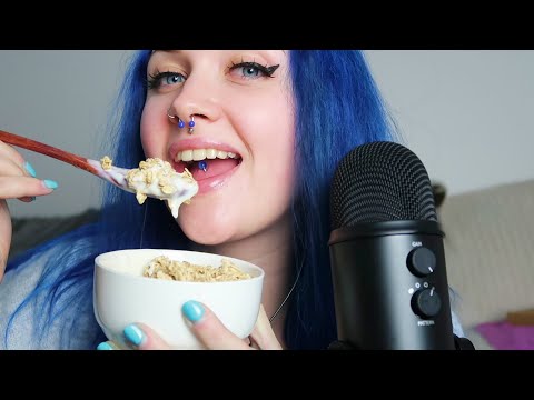 ASMR Yogurt & Crunchy Granola Eating Sounds