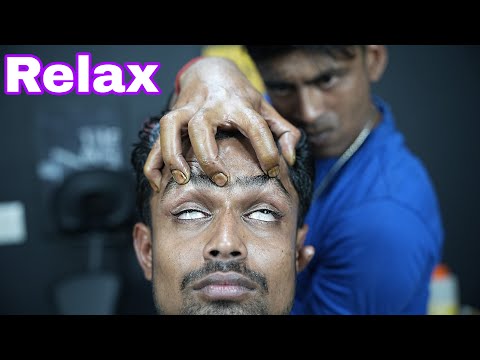 ASMR Forehead Massage For Headache Relief | Neck Cracking Head Forehead And Neck Massage ASMR