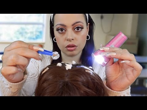 ASMR Popular Girl in the Back of the Class Rescue's YOU! HAIR PLAY & FIRST AID CARE