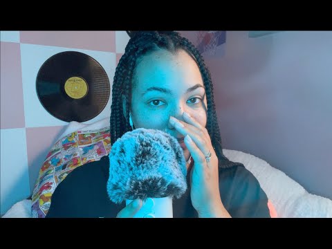 Fluffy Mic Trigger ASMR | Whisper Ramble, Gel Eye Mask, Mascara Application, Mic Brushing