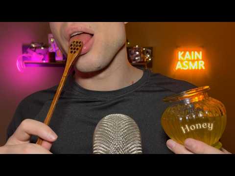 ASMR | Eating Honey with a Wooden Honey Dipper 🍯