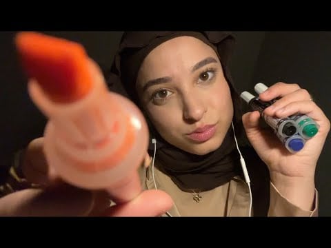 ASMR Fast and Aggressive Drawing on Your Face with Mouth Sounds😚| Upclose Personal Attention 