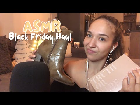 ASMR Black Friday Haul 2023 (part 2) ✨ | makeup, shoes & more (tapping, scratching, whisper ramble)