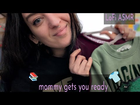 ASMR | mommy gets you ready for school (ughh)