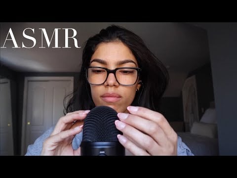 ASMR aggressive mic tapping with no cover ~ light wind sounds