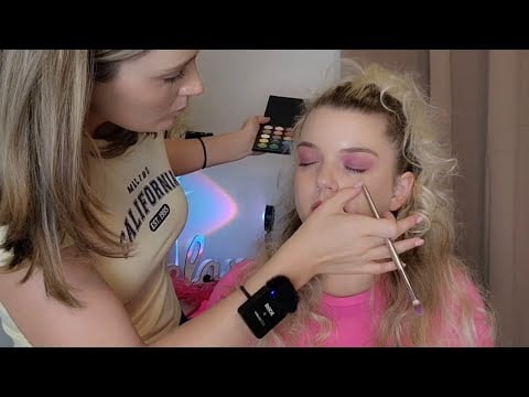 ASMR Perfectionist 1980's Vibrant Make Up Application With Voluminous Curly Hair & Teasing