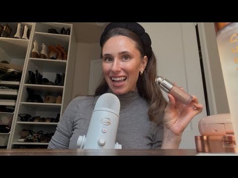 ASMR trying my wedding makeup products (tingly tapping, whisper rambling, brush sounds)