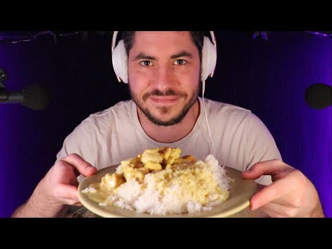 ASMR Dégustation d'un bon riz au poulet à la crème