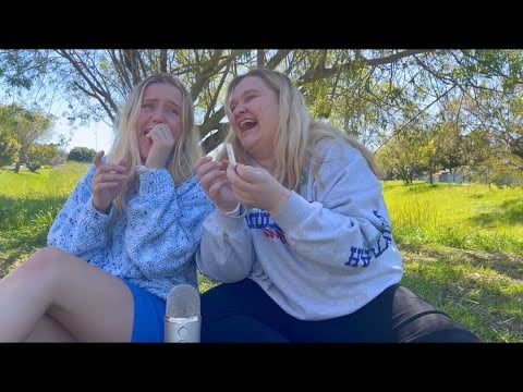My EXTREMELY CHAOTIC friend tries ASMR in a park [warning:this vid will make you laugh]
