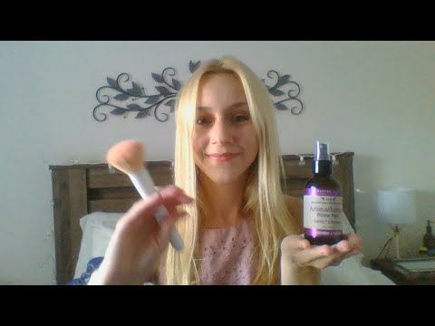 [ASMR] unboxing my favorite cosmetics ~ gentle face brushing, whispering, scratching, tapping