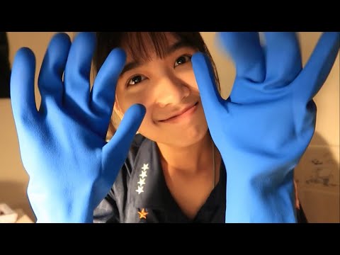 ASMR Rubber gloves sound 🧤ทำเสียงถุงมือยางจนหลับ😴