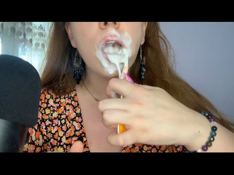 ASMR | 💗Teeth Brushing & Mouth Wash🦷💗🦷 Satisfying Sounds and Big Foam 💨