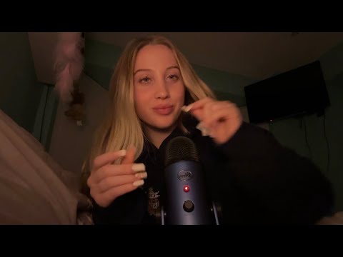 My first asmr video with my new mic (book sticky tapping and lipgloss trigger words )