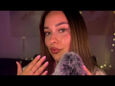 ASMR - Fluffy Mic Cover, Kisses + Mouth Sounds & Hand Movements 
