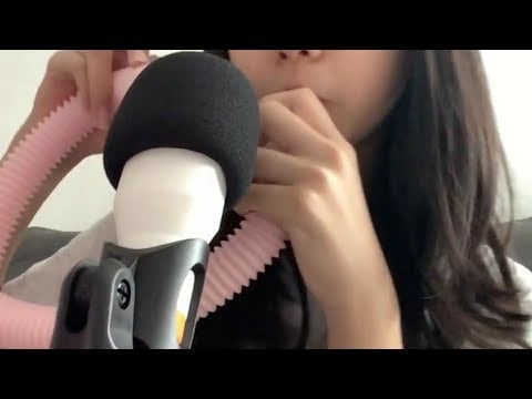asmr assortment // tube mouth sounds , scratching , mic plucking and more