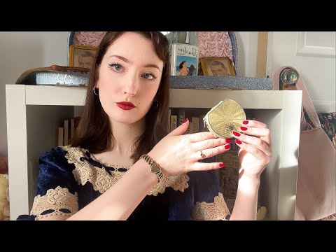 ASMR ~ showing special vintage trinkets, slow and gentle whispers with fluffy mic scratching🫐