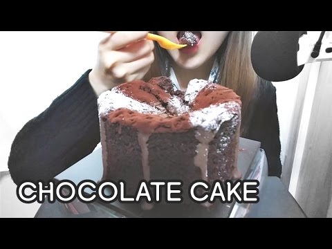 노토킹 ASMR 볼케이노 쇼콜라 이팅사운드 파리바게트 초코케이크 먹방 Paris Baguette CHOCOLATE CAKE Eating sounds mukbang