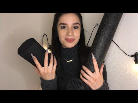 ASMR Tapping/Scratching Styrofoam w Long Nails! (no talking)