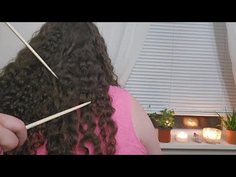 🧜‍♀️ ASMR Back & Hair Attention w/ Chopsticks, Mermaid Makeup Brush & Heart Powder Puff 🧜‍♀️