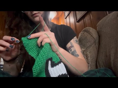 lofi asmr//crocheting and rambling (rambling, hand movements, nature sounds, old school vibes)