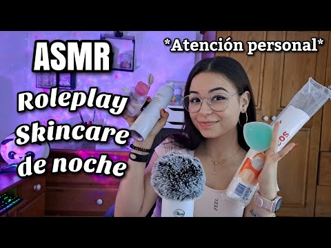 ASMR TE HAGO SKINCARE DE NOCHE PARA DORMIR🧴🌙(Atención personal) | ASMR ROLEPLAY en español-Pandasmr