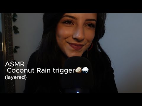 ASMR | Layered 'Coconut Rain' Trigger!🥥🌧️(Intense Mouth Sounds + Hand Movements)