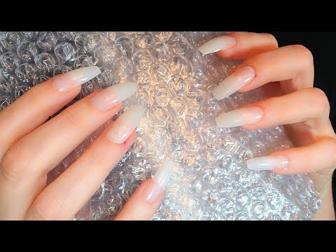 ASMR Scratching And Scrunching On Bubble Wrap | No Talking | Long Nails