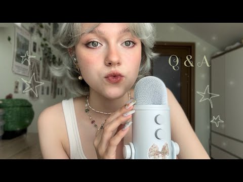 asmr ~ Q&A // whisper rambling // mic scratching