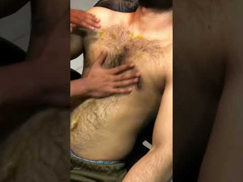 Chest Massage #asmr #bellymassage #stomachmassage #chestmassage #chesthair #lahoribarber #barber