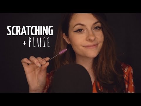 ASMR FRANCAIS ⚪️ MIC SCRATCHING et chuchotement 💆‍♂️💆‍♀️ + PLUIE ☔