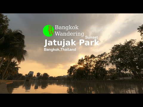 #ASMR #Bangkokwandering [ 4K ] Calming and Relaxing sound | Jatujak Park Sunset,Thailand