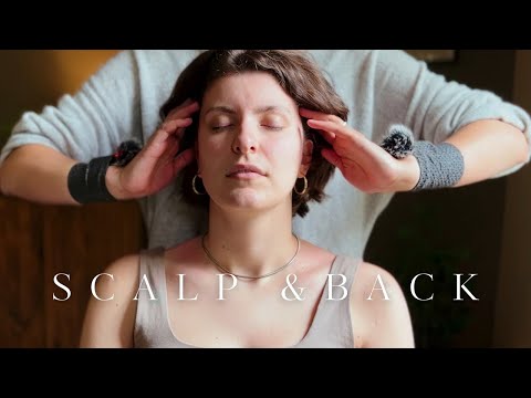 Binaural ASMR Head and Shoulder Massage w/ and w/o Music for Deep Sleep [No Talking] [Real Person]