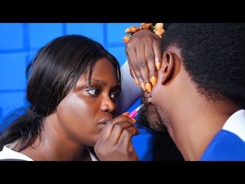 ASMR relaxing beard nitpicking,neck massage,soft gum  ingrown hair pullout, ear and nape massage 