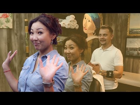 BEST REVIEWED BARBER SHOP | Asmr Barber Chair Massage For Female Client