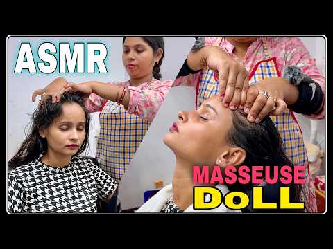 ASMR FALL ASLEEP FASTER & HEAD NECK FOREHEAD MASSAGE BY MASSEUSE DoLL #asmr 